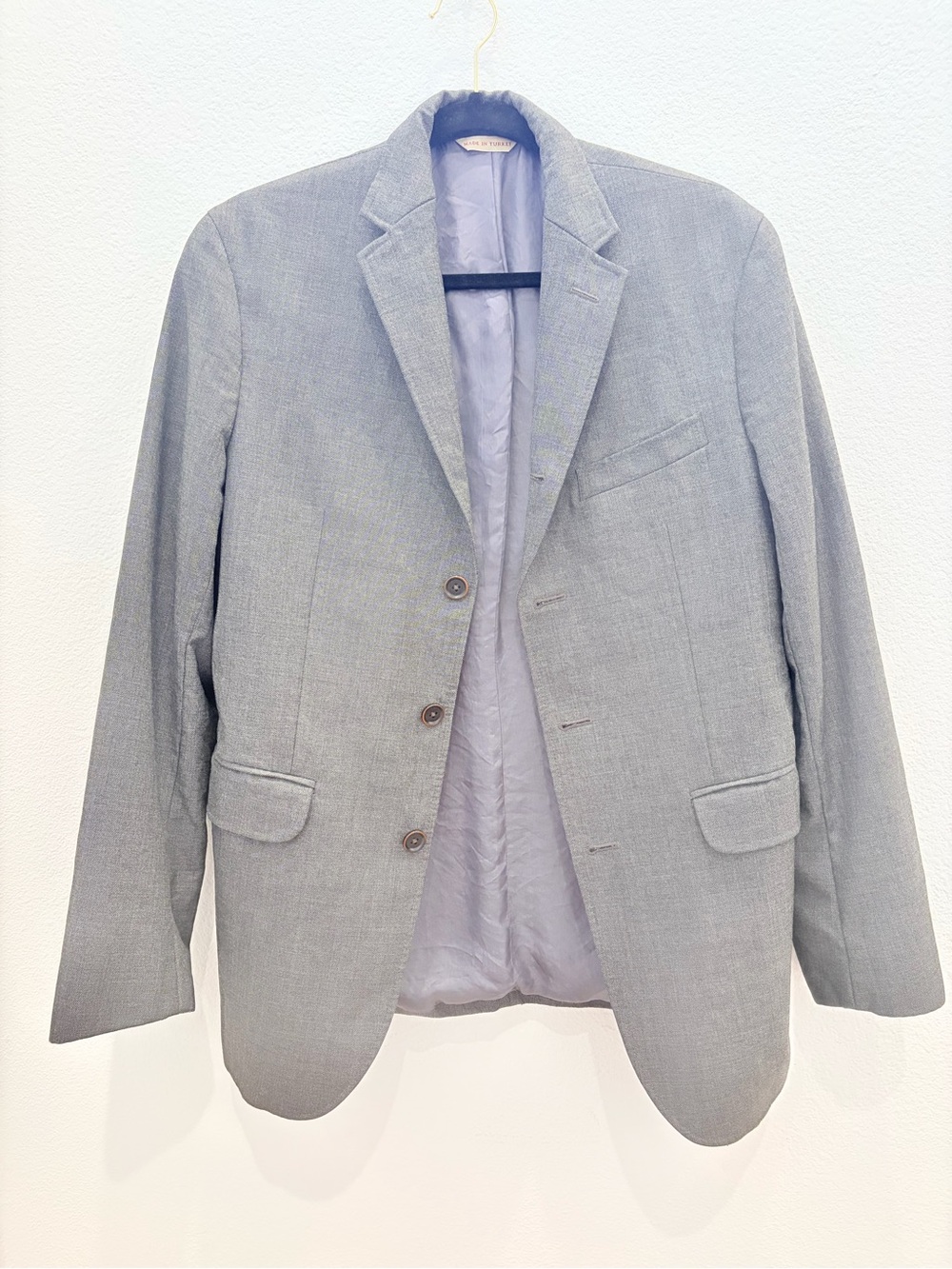 Banana Republic Heritage Mens 38R Gray 100% Wool 3-Button Suit #158